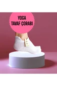 Yoga Çorap Pilates Tavaf Dikişsiz Kaymaz Silikon Taban Pamuklu Kadın Patik Çorabı Bilekte Beyaz thumbnail 1