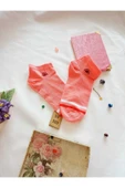BURUN DİKİŞSİZ ÇORAP PAMUKLU KISA KONÇ DESENLİ KADIN PATİK ÇORABI 36-40 TEK ADET PEMBE BEYAZ thumbnail 1