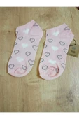 PATİK KALP DESENLİ KALPLİ KADIN ÇORABI PAMUKLU KISAKONÇ PEMBE  ÇORAP 36-40 thumbnail 2