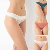 Confeo 804-501 Kadın Dantelli 4 lü Tanga Külot thumbnail 2