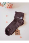 3 ÇİFT TAŞLI PAMUKLU BURUN DİKİŞSİZ LİKRALI KOKULU KISA KONÇ ÇORAP SİYAH KAHVE KADIN ÇORABI 36-40 thumbnail 2