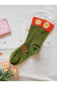 2 ÇİFT PAPATYA PAMUKLU KOKULU KADIN ÇORAP YUMUŞAK DİKİŞSİZ YEŞİL KAHVE SOKET 36 40 thumbnail 7