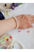 İNCİLİ VE LOVE BONCUKLU BİLEKLİK İNCİ BONCUKLU ŞANS BEREKET ARKADAŞ SEVGİLİ EŞ ÇOCUK HEDİYE thumbnail 1