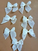 Pratikbox Keten Büyük Boy Fiyonk / 2,5 cm'lik / Hediyelik / Süsleme / Açık Krem Renk / 50 Adet thumbnail 2