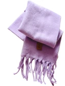 OMUZ ŞALI ATKI POFİDİK KIŞLIK YUMUŞAK KALIN SICAK PÜSKÜLLÜ LİLA EFLATUN 50x185 thumbnail 3