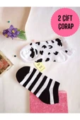 2 ÇİFT KADIN ÇORABI PATİK PAMUKLU KISA KONÇ BURUN DİKİŞSİZ ÇORAP 36-40 YEŞİL BEYAZ SİYAH thumbnail 1