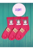 3 ÇİFT KUROMİ SANRİO PEMBE RENK ÇORAP YUMUŞAK KISA KONÇ DESENLİ ŞIK RAHAT 36-40 thumbnail 1