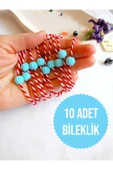 10 ADET MAVİ BONCUKLU MARTENİÇKA BİLEKLİK ŞANS BEREKET ARKADAŞ SEVGİLİ EŞ ÇOCUK HEDİYE BAHAR thumbnail 1