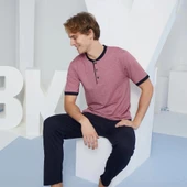 Kly 2091 Erkek Midi Yaka Pijama Takım thumbnail 1