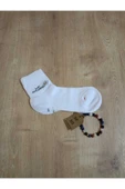 TAŞLI LOVE ÇİÇEK DESENLİ KOKULU LİKRALI KISAKONÇ ÇORAP DİKİŞSİZ PAMUKLU KADIN BEYAZ ÇORABI 36-40 thumbnail 3