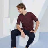 Kly 2091 Erkek Midi Yaka Pijama Takım thumbnail 4