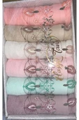 3d Desenli Havlu, Nakışlı 6'lı Set, El Yüz Havlusu, Denizli Pamuklu, Güpürlü Havlu thumbnail 5