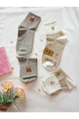 2 ÇİFT DİKİŞSİZ SOKET PAMUK ÇORABI YUMUŞAK KADIN KREM GRİ ÇORAP HEDİYE 36-40 thumbnail 2
