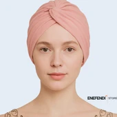 Pratik Sosyete Bone, ,süslü ,hazır Pratik ,geçmeli Tarz Pembe Hijab Sandy Kumaş thumbnail 2