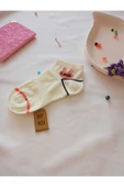 2 ÇİFT ÇORAP PAMUKLU BURUN DİKİŞSİZ YUMUŞAK KISA KONÇ DESENLİ KADIN PATİK ÇORABI 36-40 thumbnail 4