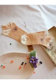 BURUN DİKİŞSİZ ÇORAP YUMUŞAK PAMUKLU KISA KONÇ DESENLİ KADIN PATİK ÇORABI 36-40 TEK ADET KREM thumbnail 2