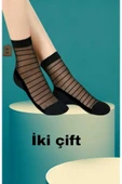TÜL ÇORAP KISA KONÇ KOKULU RAHAT ESNEK TÜLLÜ KADIN ÇORABI PAMUK ELASTAN 36-40 2 ÇİFT thumbnail 1