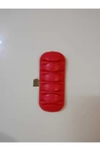 5 Kanallı Pratik Yapışkanlı Kablo Tutucu Kırmızı Tek Adet thumbnail 1
