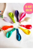 10 ADET BALON DOĞUM GÜNÜ PARTİ SÜS EĞLENCE 11 inç 28 cm METALİK KARIŞIK RENK HEDİYE thumbnail 1