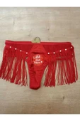 Kırmızı Taşlı Püsküllü Saçaklı Yılbaşı Noel Külot-tanga Iççamaşırı 38 40 Beden thumbnail 2