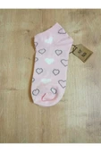 PATİK KALP DESENLİ KALPLİ KADIN ÇORABI PAMUKLU KISAKONÇ PEMBE  ÇORAP 36-40 thumbnail 1