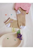 3 ÇİFT DİKİŞSİZ PATİK ÇORAP KADIN PAMUKLU KISA KONÇ DESENLİ ÇORABI BEYAZ KAHVE 36-40 thumbnail 6