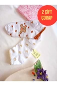 2 ÇİFT ÇORAP PAMUKLU DİKİŞSİZ KISA KONÇ PATİK DESENLİ KADIN ÇORABI BEYAZ KAHVE 36-40 thumbnail 1