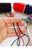 2'ŞER METRE FLOŞ İP SIÇAN KUYRUĞU KALINLIĞI 2mm SİYAH KIRMIZI LACİVERT BİLEKLİK TAKI HEDİYELİK İPİ thumbnail 1