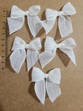 Pratikbox Keten Büyük Fiyonk / 2,5 cm'lik / Hediyelik / Süsleme / Krem Renk / 50 Adet thumbnail 2