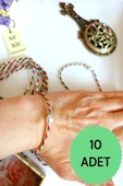 10 ADET İNCİ BONCUKLU MARTENİÇKA İP BİLEKLİK KIRMIZI YEŞİL BEYAZ HEDİYE ŞANS BAHAR İNCİLİ thumbnail 1
