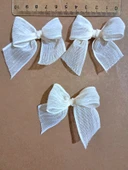 Pratikbox Keten Büyük Boy Fiyonk / 2,5 cm'lik / Hediyelik / Süsleme / Açık Krem Renk / 50 Adet thumbnail 3