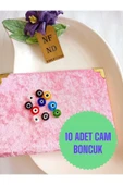 10 ADET CAM BONCUK BİLEKLİK KOLYE TAKI HEDİYE thumbnail 1