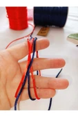 4 METRE(TOPLAM) FLOŞ İP SIÇAN KUYRUĞU KALINLIĞI 2mm KIRMIZI LACİVERT BİLEKLİK TAKI HEDİYELİK İPİ thumbnail 5