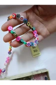 1 DİZİ FİMO BONCUK 40 ADET KARIŞIK RENKTE HEDİYE BİLEKLİK TAKI APARATI DELİKLİ 1cm thumbnail 2