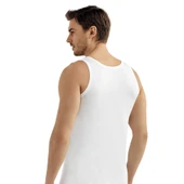 Şahinler E002 6lı Paket Erkek %100 Pamuk Beyaz Atlet S thumbnail 2