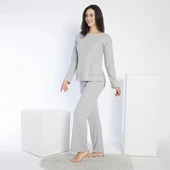 Confeo 840-641 Kadın Kışlık Fitilli Uzun Kol Pijama Takım thumbnail 3