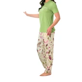 Rozalinda 3530 Kadın Yazlık Kısa Kol Uzun Alt Büyük Beden Pijama Takım thumbnail 4