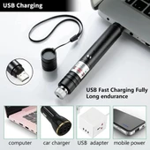 Fithome 100MW Desen Başlıklı USB Şarjlı Yeşil Lazer Pointer thumbnail 3