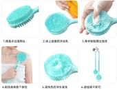 Çift Taraflı Silikon Uzun Saplı  Banyo Fırçası CM-331 thumbnail 4