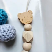 Hellemyst Ayıcıklı Mavi Isimli Bebek Emzik Zinciri Askısı thumbnail 2