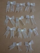 Pratikbox Mini Fiyonk / Tül 1cm'lik / Hediyelik / Süsleme / Beyaz Renk/Yarım incili / 50 Adet thumbnail 2