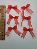 Pratikbox Mini Fiyonk / Tül 1cm'lik / Hediyelik / Süsleme / Kırmızı Renk / 50 Adet thumbnail 2