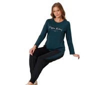 Over Sleep 3199 Kadın Kışlık Süprem Yuvarlak Yaka Eşli Pijama Takımı thumbnail 1