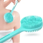 Çift Taraflı Silikon Uzun Saplı  Banyo Fırçası CM-331 thumbnail 1