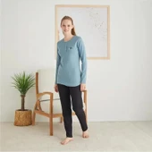 Rozalinda 2814 Kadın Kışlık Üç DüğmeliPijama Takım thumbnail 1