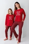 Arnetta AR3514G Anne Kız New Year Kışlık İkili Pijama Takım (Kız Garson Boy) thumbnail 2