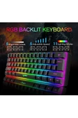Blue Switch Mini Rgb Oyun Klavyesi Gaming Mekanik 62 Tuşlu 18 Rgb Led Usb Type-c Kablo thumbnail 10