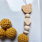 Hellemyst Ayıcıklı Hardal Isimli Bebek Emzik Zinciri Askısı thumbnail 2