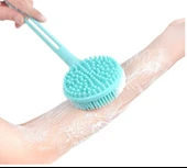 Çift Taraflı Silikon Uzun Saplı  Banyo Fırçası CM-331 thumbnail 2
