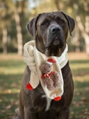 Teddy Santa Yılbaşı Köpek Atkısı | Polar Peluş Köpek Atkısı | Köpek Yılbaşı Aksesuarı | Orta ve Büyük Irklar İçin thumbnail 4